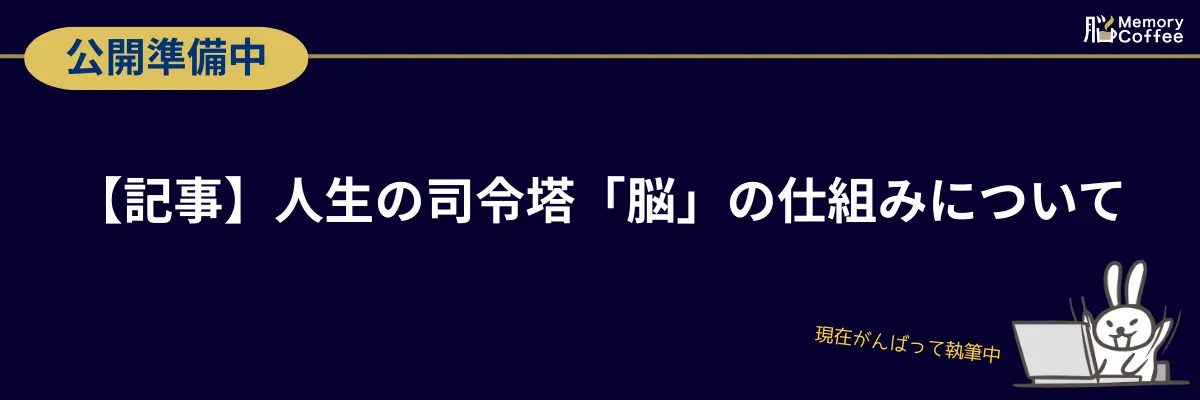 【記事】人生の司令塔「脳」の仕組みについて。Memory Coffee(メモリーコーヒー)の開発背景にある、認知機能や記憶力を維持するための脳科学的アプローチを詳しく解説(現在執筆中)