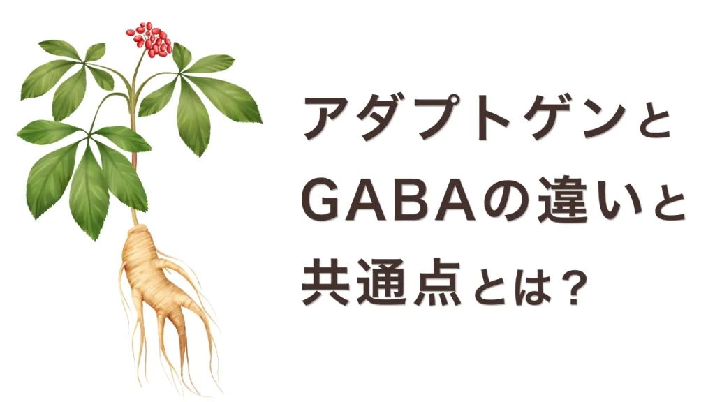 「アダプトゲン」と「GABA」は何が違う？両者の定義の違いから、アシュワガンダや高麗人参に見つかったGABA受容体との接点まで、研究に基づき解説した記事のサムネイル。